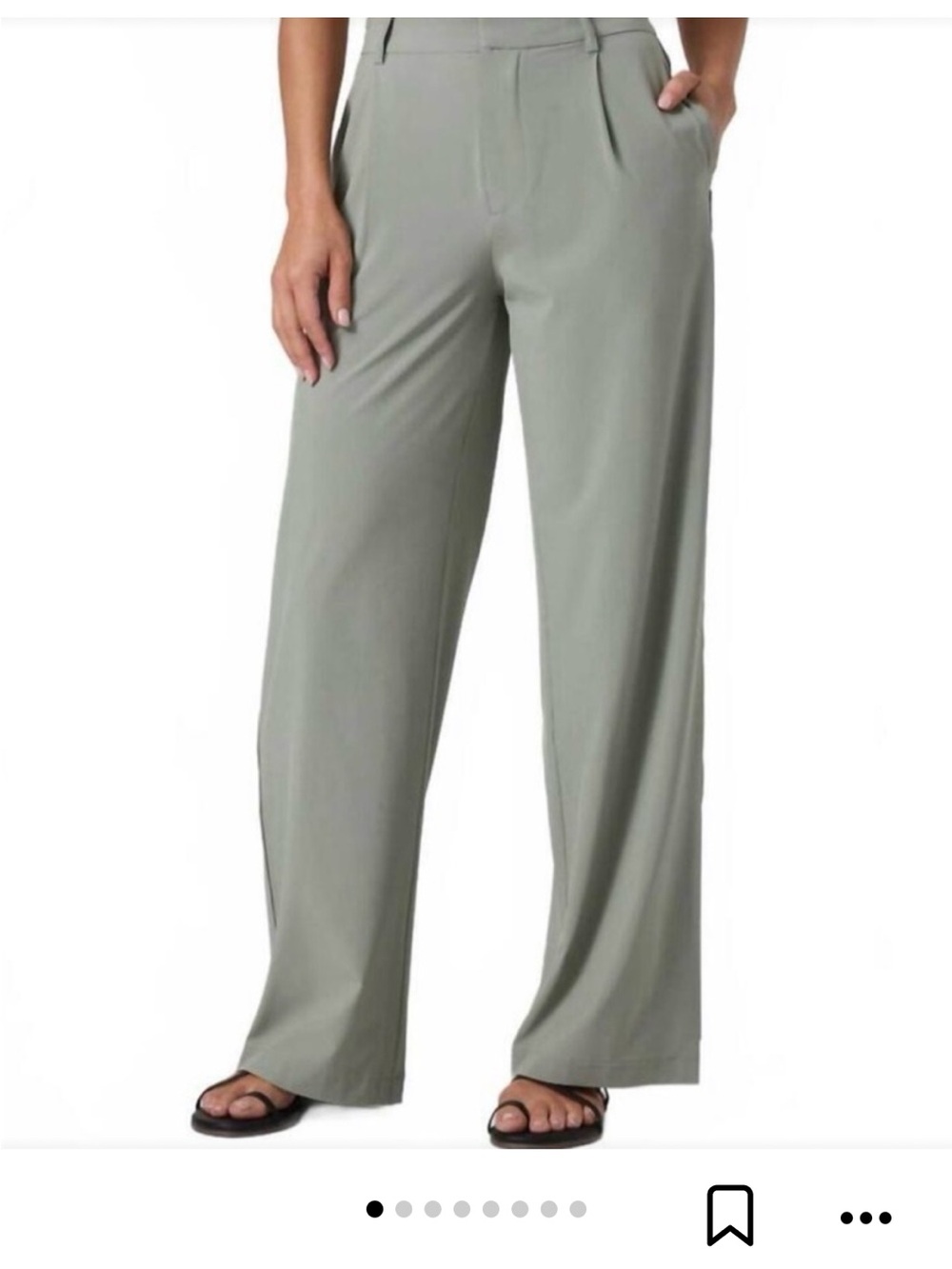 Vuori Villa Trouser High-Rise Pants in Sage Green - LONG